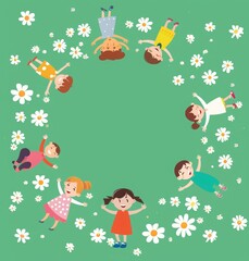 Happy childrens day celebration, vector graphic, AI generated
