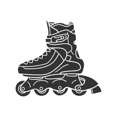Roller Skate Icon Silhouette Illustration. Urban Sports Vector Graphic Pictogram Symbol Clip Art. Doodle Sketch Black Sign.