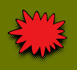 Red Explosion on Olive Pop Art Design