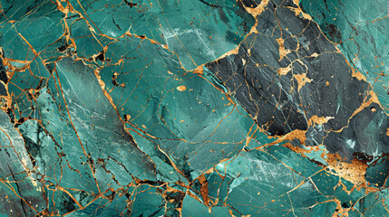 Sophisticated turquoise  charcoal marble backdrop with golden veining for a refined stone-like appearance