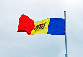 Flag of Moldova waving