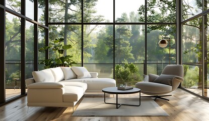 living room with a window