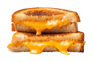 Grilled cheese sandwich isolated on transparent background, png