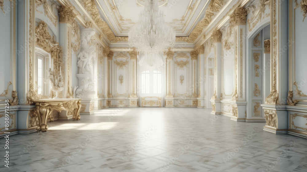 Wall mural Palace interior background. Luxury Palace room with gold decorations