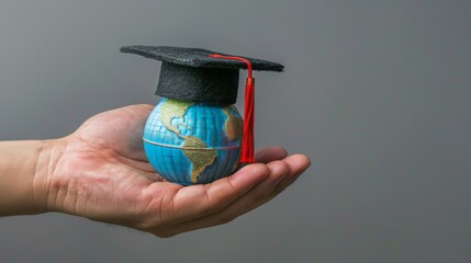 A Hand Holding Graduation Globe.