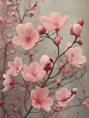 Spring summer border template floral background. Light air delicate artistic image, free space. Design of albums, notebooks, banners