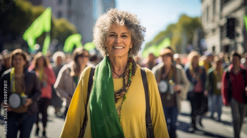 Wall mural pioneering woman in environmental activism female environmental activist leading movement for change