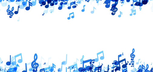 Cascading Blue Music Notes