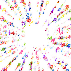 Colorful Music Notes on Diagonal Paths