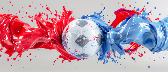 EM 2024 Football Soccer Fever abstract Artistic Explosion with ball the Countries meet Wallpaper Poster Brainstorming Map Magazine Background Cover