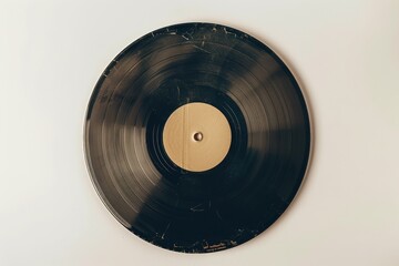 12-inch vinyl LP record in cardboard cover on white background, Generative AI. Beautiful simple AI generated image in 4K, unique.