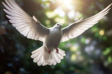 beautiful flying dove bird a symbol of hope and love
