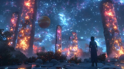 Obraz premium Festival of Stars and Planets:A Cosmic of the Wonders of the Universe