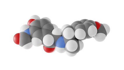 formoterol molecule, eformoterol, molecular structure, isolated 3d model van der Waals