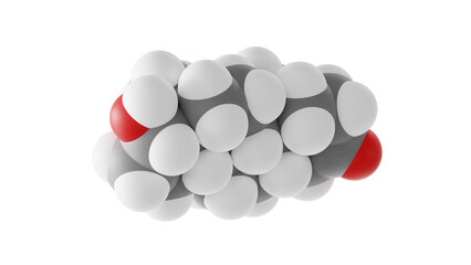 dihydrotestosterone molecule, androstanolone, molecular structure, isolated 3d model van der Waals
