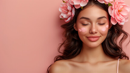 Naklejka premium face photo manipulation for your art collection in the style of organic facial surrealism, 