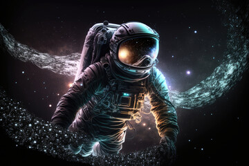 Obraz premium flying astronaut outer space zero gravity