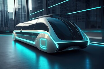 Naklejka premium stylish futuristic high speed passenger bus vehicle