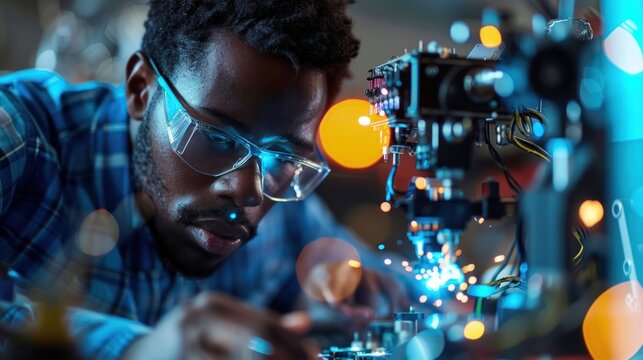 As African American engineers soldered wires, their expertise defined their work. to bring the robot to life