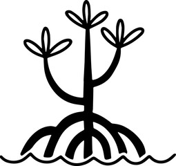 hand drawn mangrove tree illustration.
