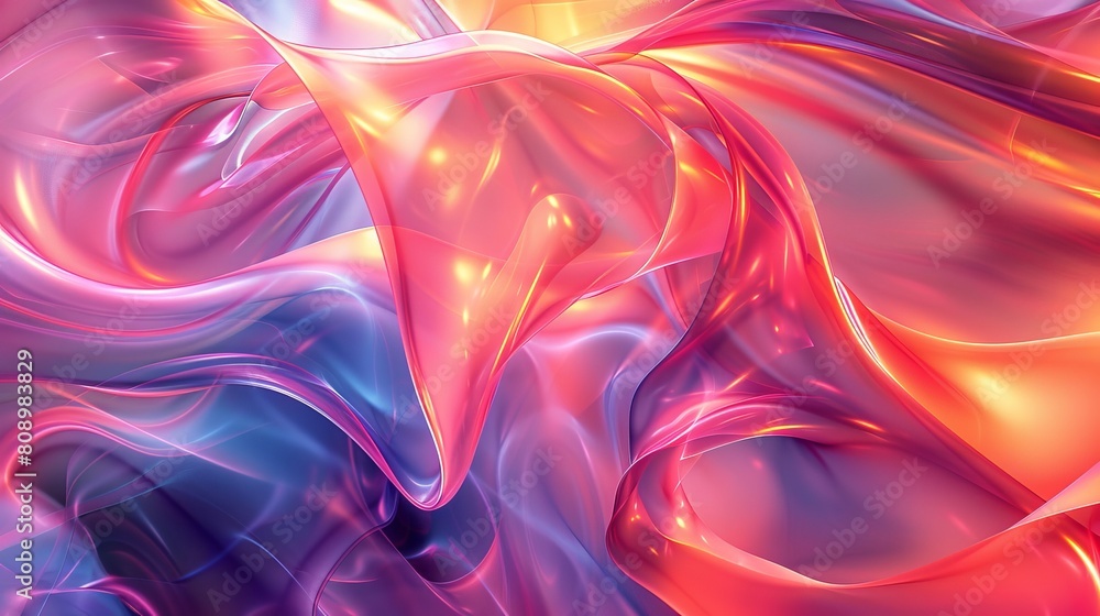 Poster Abstract Gradients Dynamic Composition: A 3D image featuring a dynamic composition of abstract gradients