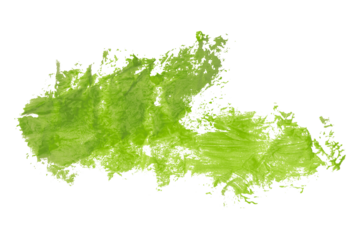 Shiny green brush watercolor painting isolated on transparent background. watercolor png