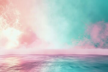 soft teal and pink aurora gradient abstract background ideal for empty room studio backdrop