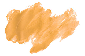 Shiny orange brush watercolor painting isolated on transparent background. watercolor png