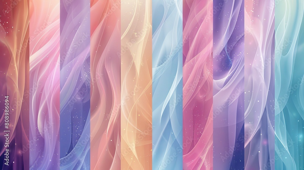 Aufkleber gradient backgrounds soft colors: an illustration featuring gradient backgrounds in soft colors