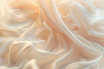 Closeup of soft pastel colored fabric, focusing on the folds and texture, with a dreamy and...