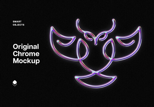 Original Acid Chromatic Text And Logo Effect Mockup