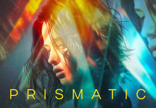 Prismatic Refraction Photo Effect Mockup