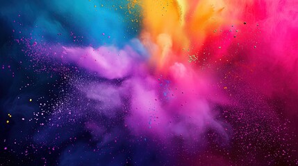 Tapeta dynamiczna, chmury z wybuchu kolorowego pyłu na święcie kolorów holi