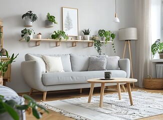 Fototapeta premium modern living room with sofa