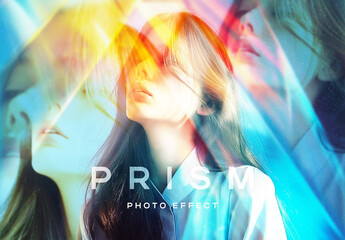 Refracted Prism Photo Effect Mockup