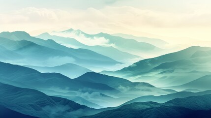 Nature Gradients Mountain: An illustration showcasing gradients found in natural mountain landscapes