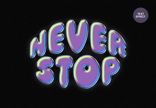 Purple Acid Chromatic Text And Logo Effect Mockup
