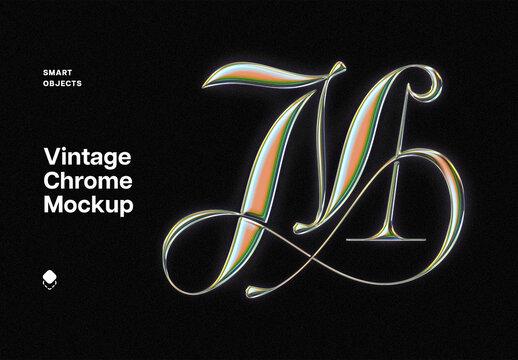 Vintage Acid Chromatic Text And Logo Effect Mockup