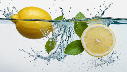 lemon and water splash