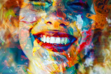 genuine smile inviting viewers into a world of beauty and selfexpression abstract photo