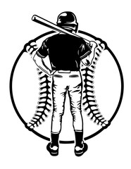 Baseball Player | Baseball | Athlete | Baseball Team | Baseball Bat | Shortstop | Ball | Stitched Ball | Original Illustration | Vector and Clipart | Cutfile and Stencil