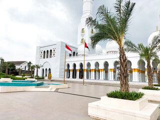 Selective focus. Sheikh Zayed Mosque is the largest mosque in the city of Surakarta. Replica of the...