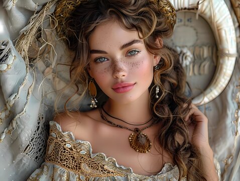 Brunette girl, Taurus zodiac sign.