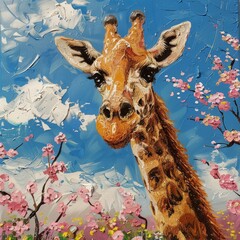 Springtime Giraffe Joy