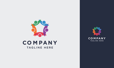 Community non profit people graphic organization logo design template vector