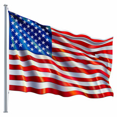 Obraz premium waving flag of the United States of America. wavy American Flag for Independence Day. American flag on white background - vector