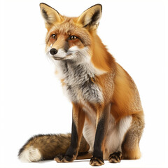 Fototapeta premium The red fox. Realistic vector carnivorous animal
