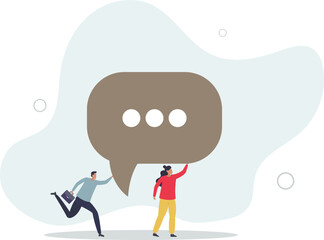 Team discussion, community or social feedback.flat vector illustration.