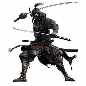 Japanese Samurai martial arts master with Naginata realistic vector