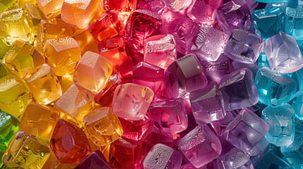 colorful ice cubes